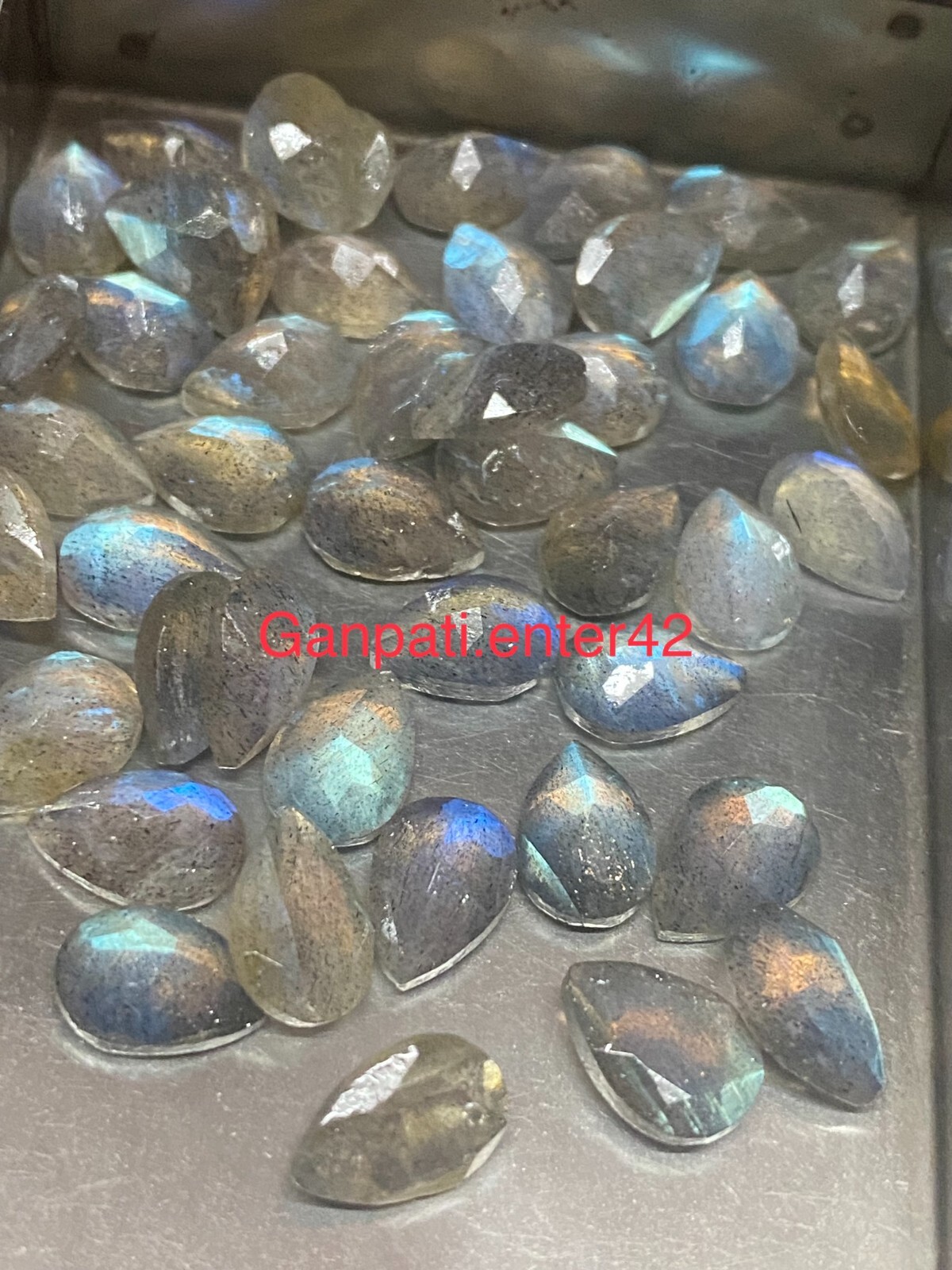 Natural Labradorite Faceted Pear Cut 14×10 MM 1 Pcs Lot Loose Gemstone E