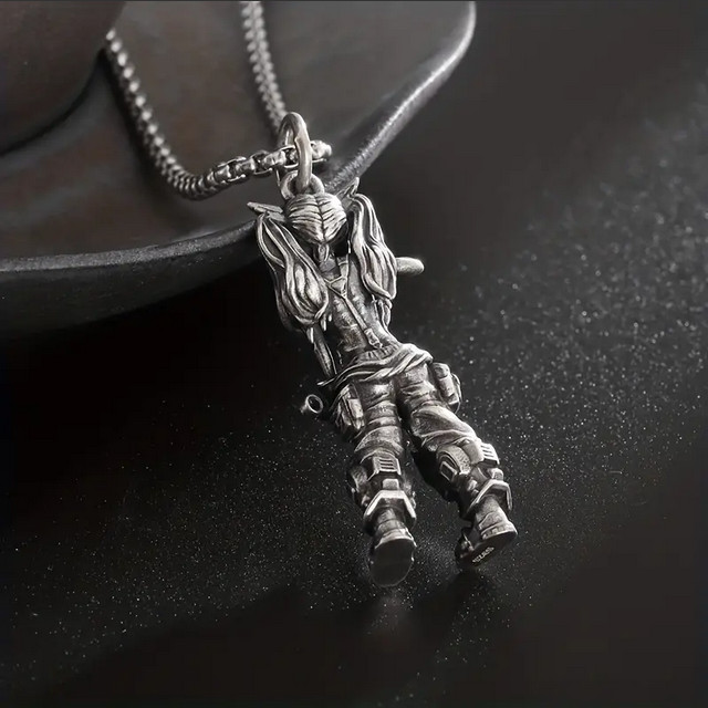Mechanic Girl Jewelry Vintage Silver Sexy Goddess Standing Pendant Necklace