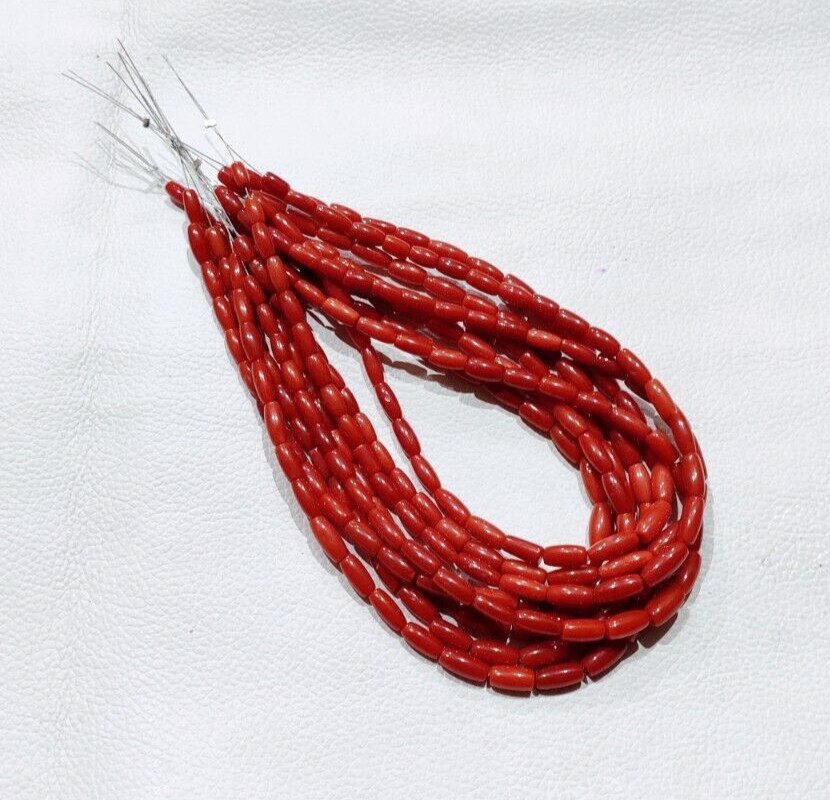 Italy Red Coral Drum Beads Mediterranean Natural Sea Coral Spacer Loose Gemstone