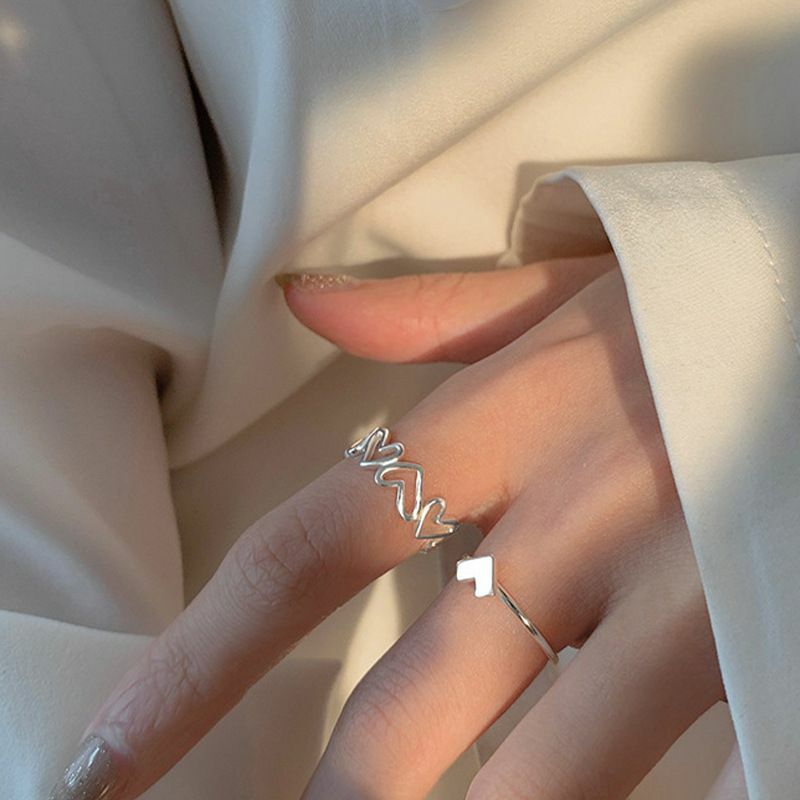 Hollow Love Couple Rings Open Index Finger Fashion Jewelry Ring Trend
