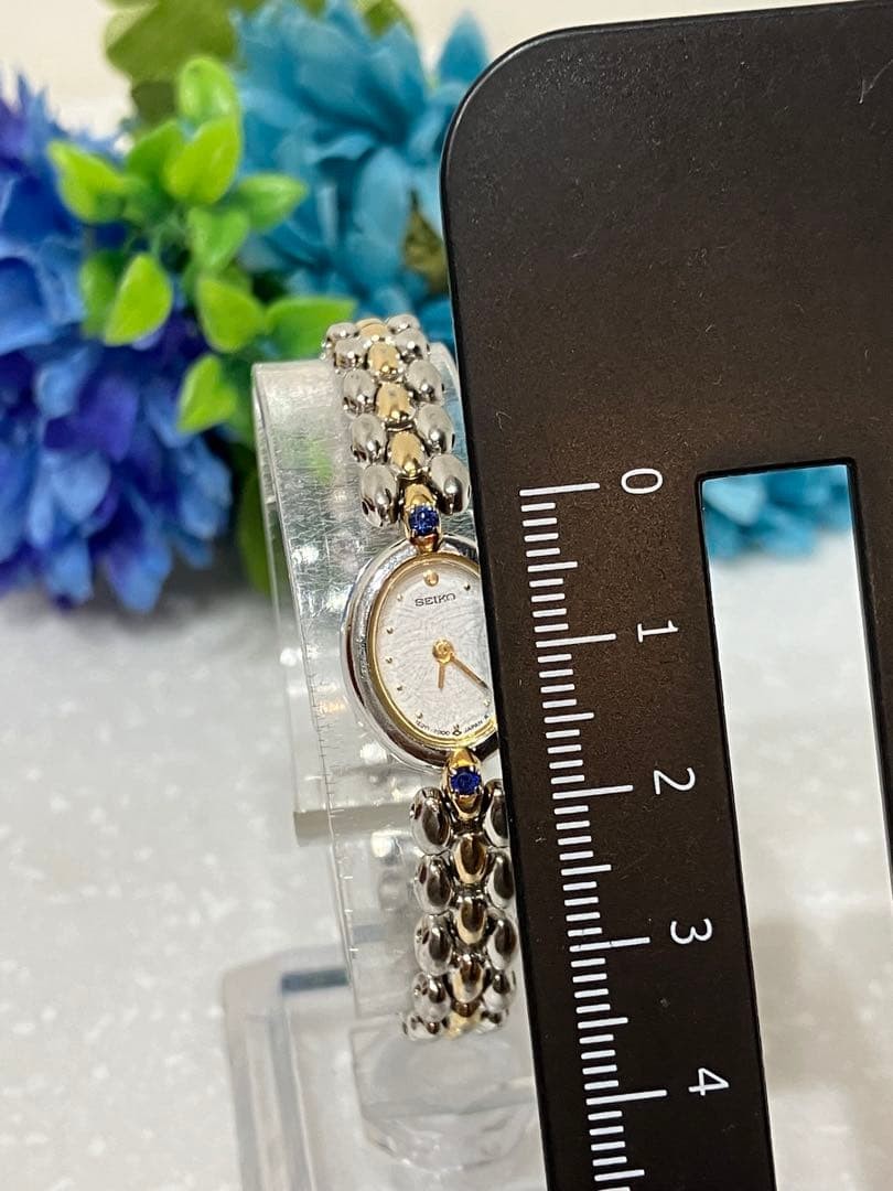 SEIKO Blue Crystal Bracelet Watch, Working Condition, Silver/Gold