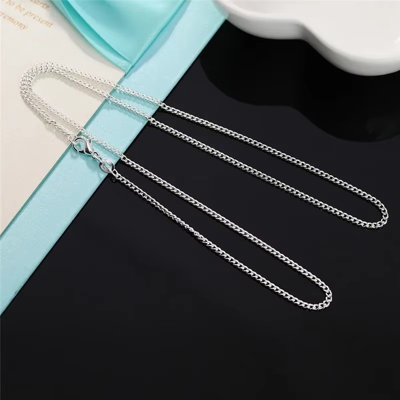 Genuine 925 Sterling Silver Curb Chain Necklace Lobster Clasp 16″-30″ Gifts UK