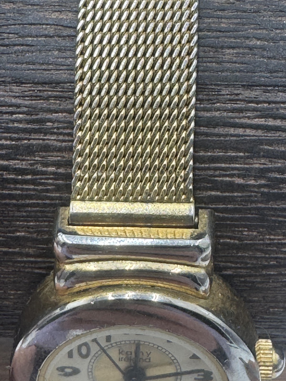 Kathy Ireland Watch Womens Gold Silver Tone Mesh Quartz Japan Movt K1825 V377