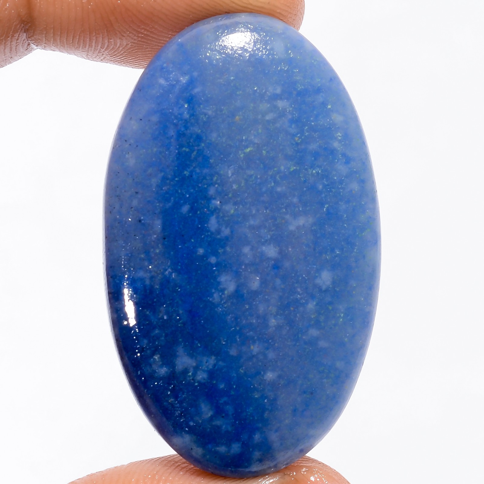 Natural Blue Aventurine Oval Cabochon Loose Gemstone 46 Ct. 40X24X5 mm X-18014