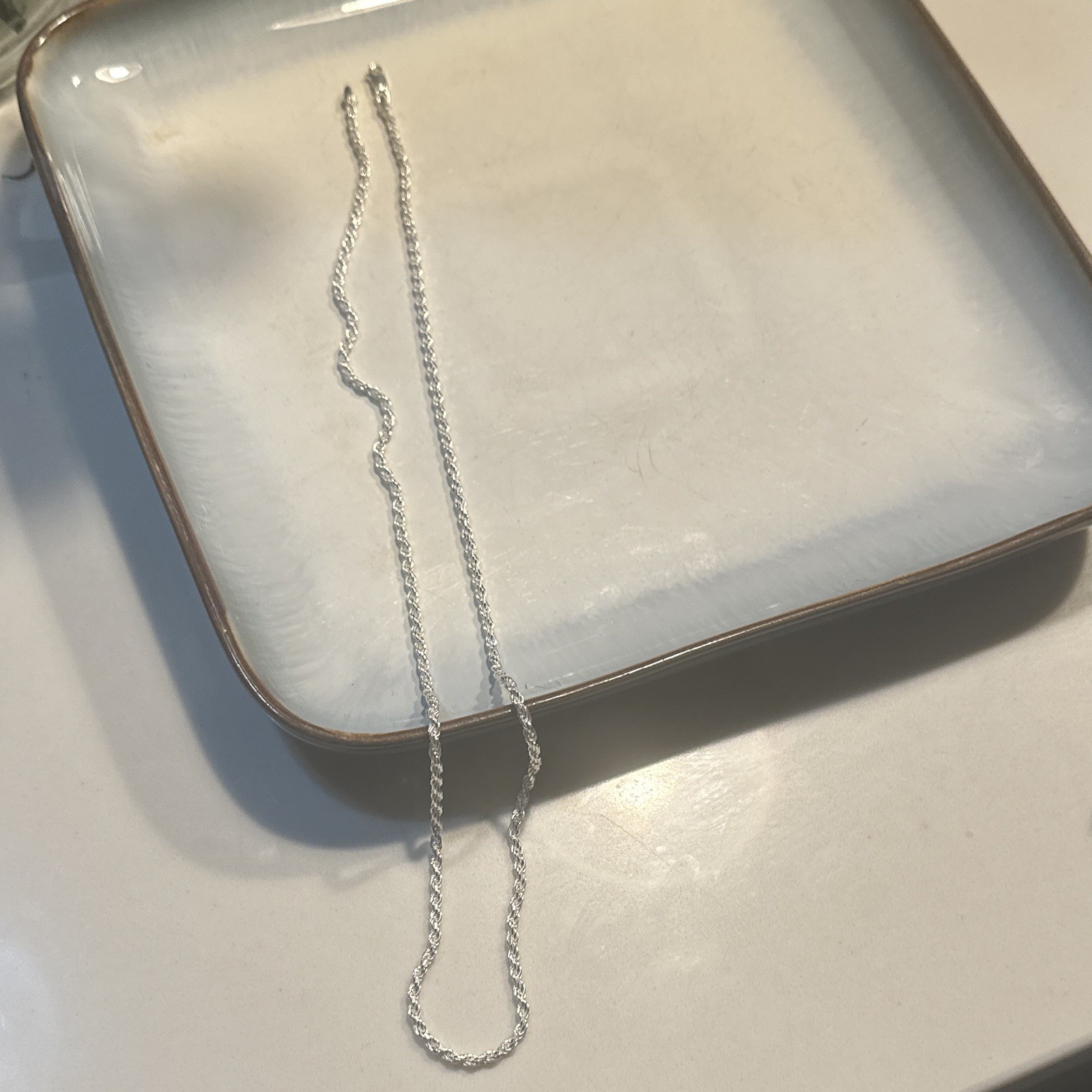 Sterling silver 26 inch ￼￼ Rope Chain Necklace, No Stone, Lobster Clasp Closure