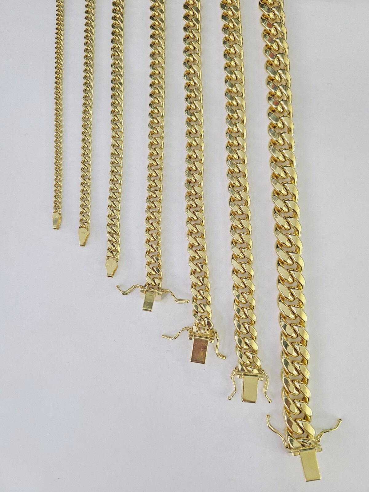 Real 10k Gold Miami Cuban Link Necklace Chain 3mm-10mm 20-30 Inches Men Women