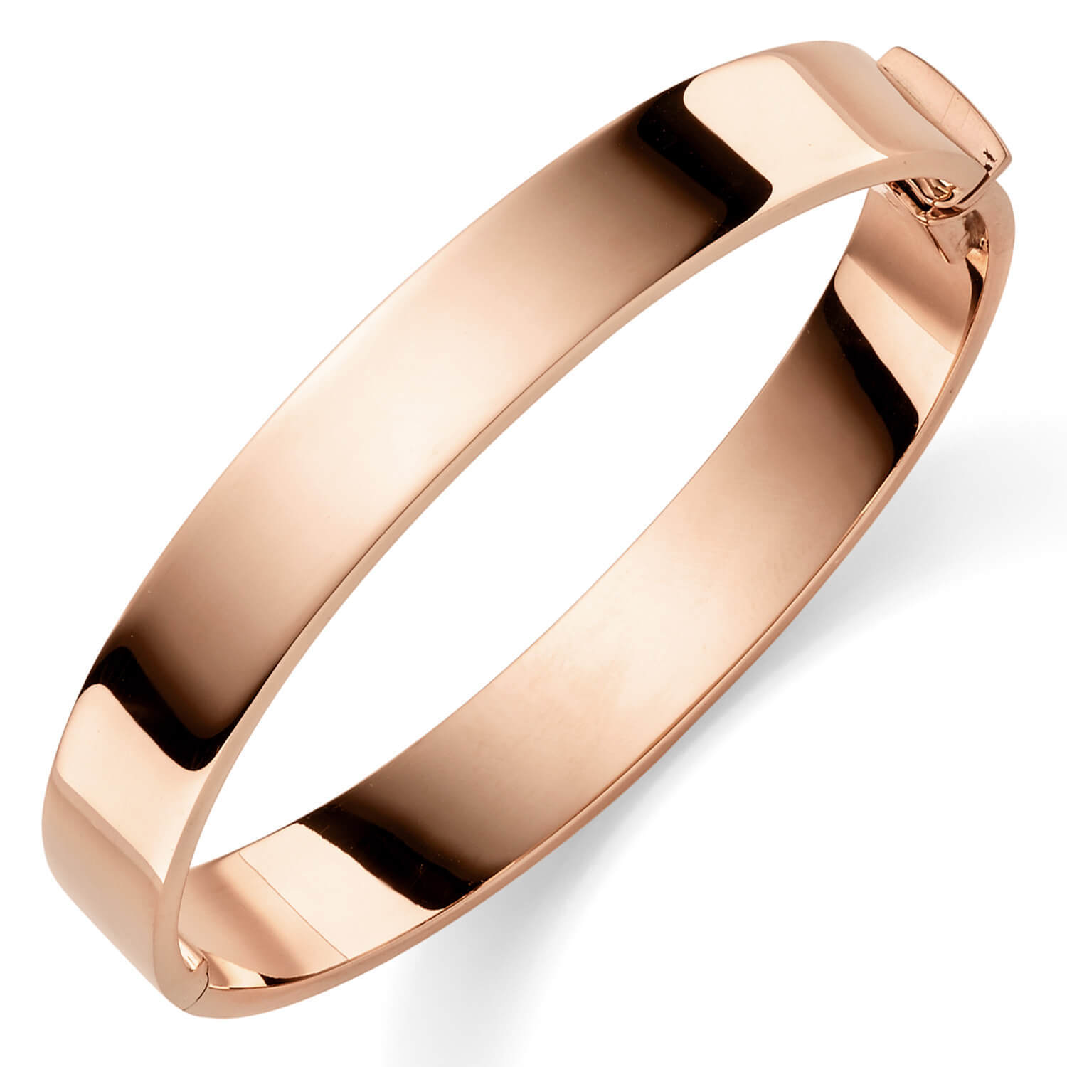 10mm Bangle 60x50mm Bracelets 585 Gold Rose Gold Solid Shiny Flat Plain