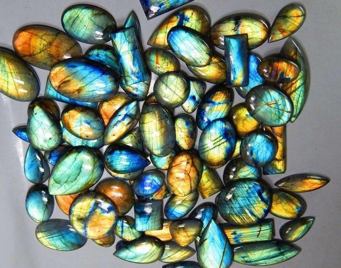 300 Ct Natural Labradorite Wholesale Parcel Labradorite Lot Loose Stone Cabochon