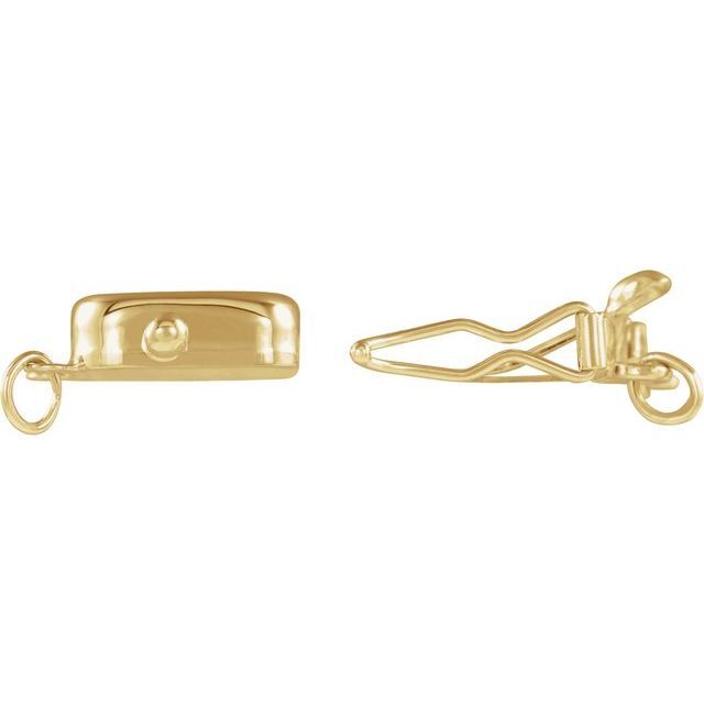 14K Solid Gold Plain Cushion Shape Pearl Box Bead Clasp Single Strand Engraving
