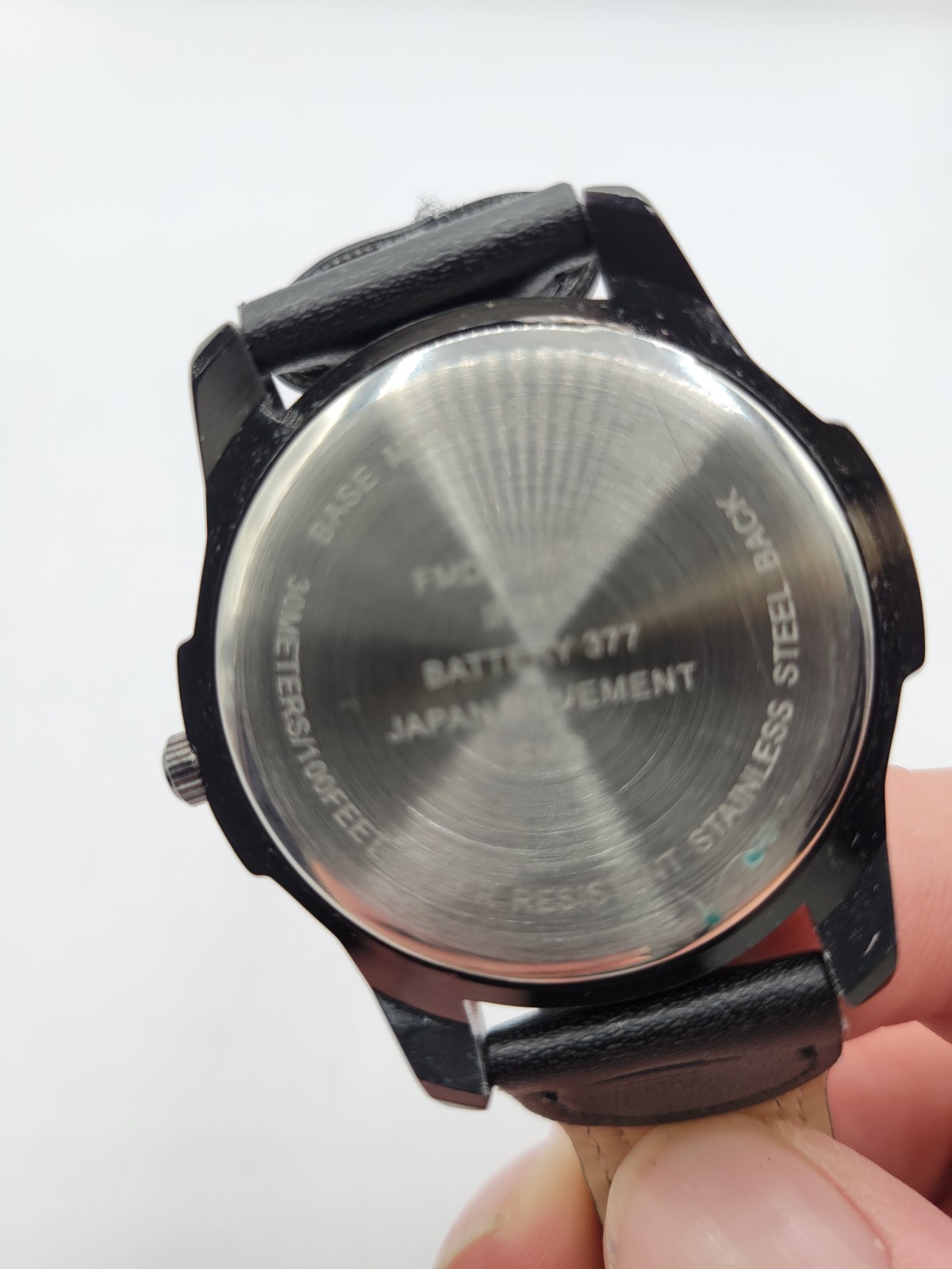 George Watch Men Silver Tone Black Easy To Read Dial Vegan Leather FMDOGE014