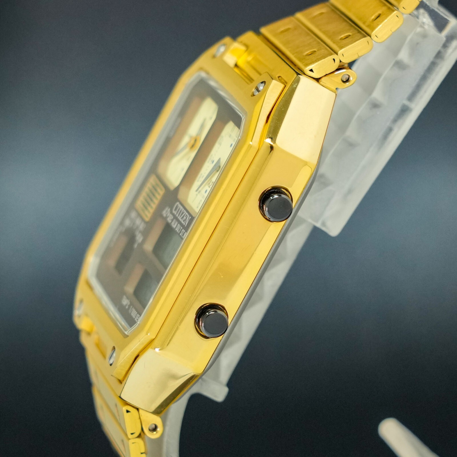[MINT] CITIZEN Thermo Sensor Record Label JG2122-60W Limited Gold Men Watch