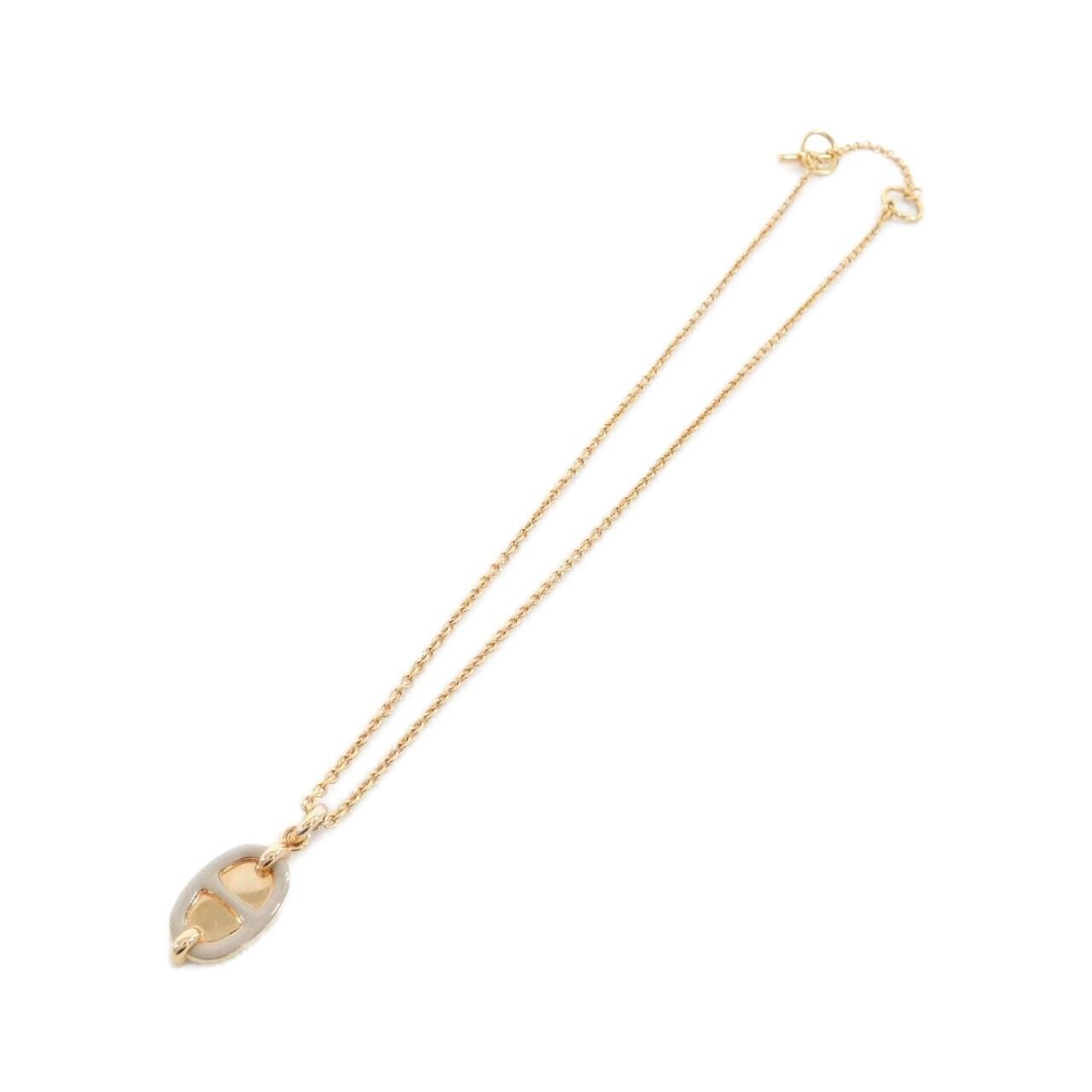 Authentic Hermes Mini Maillon 100053FE Necklace #230-000-543-6254