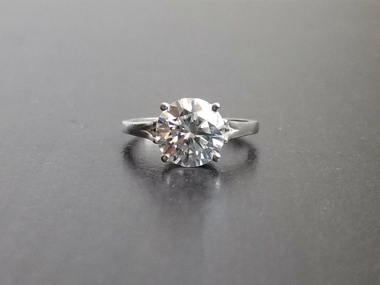 4.00 Carat Moissanite Forever Classic Solitaire Ring (Charles & Colvard)