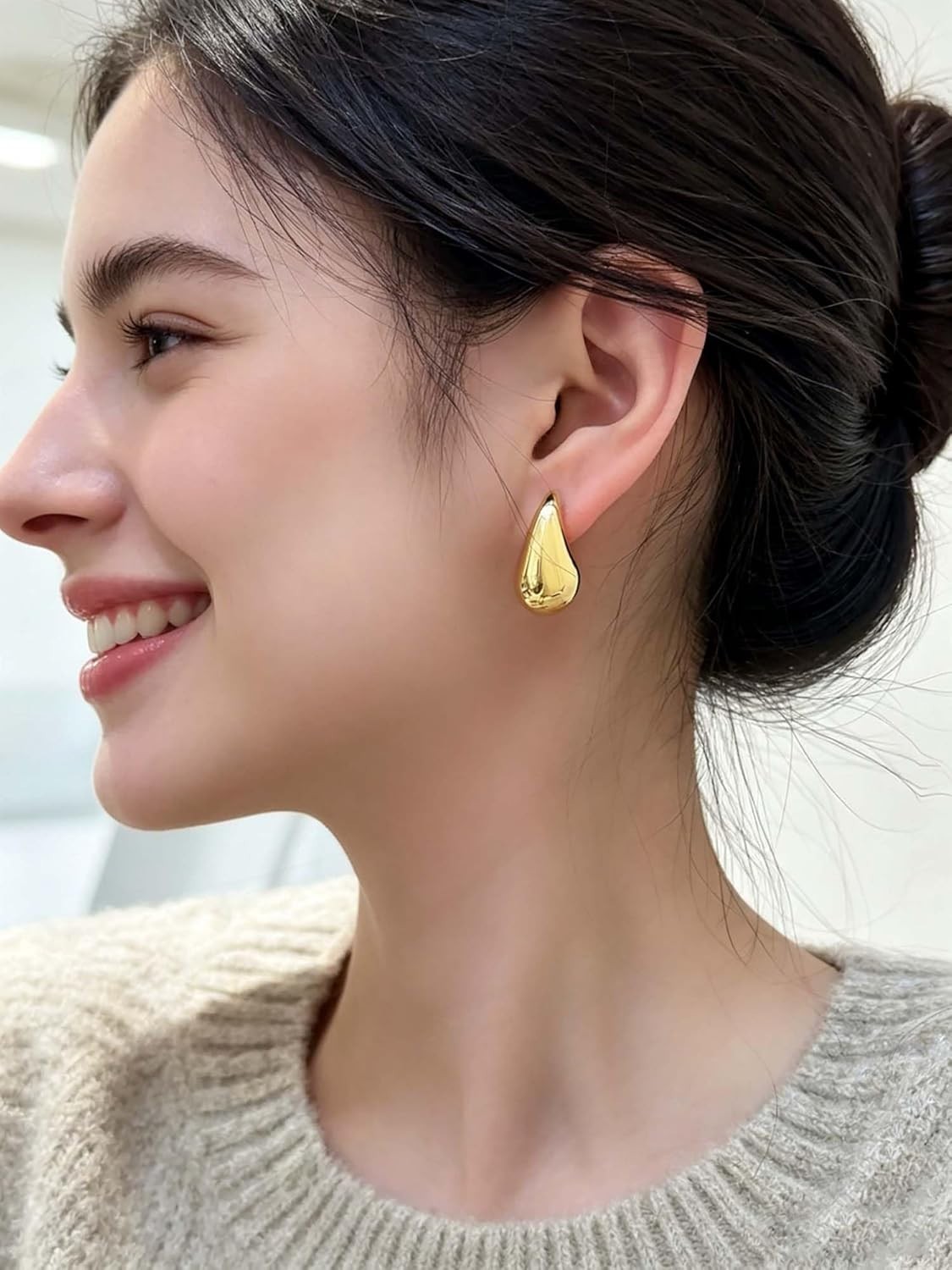 Elegant 14K Gold Plated Teardrop Earrings for Women – Ideal Fashion Gifts