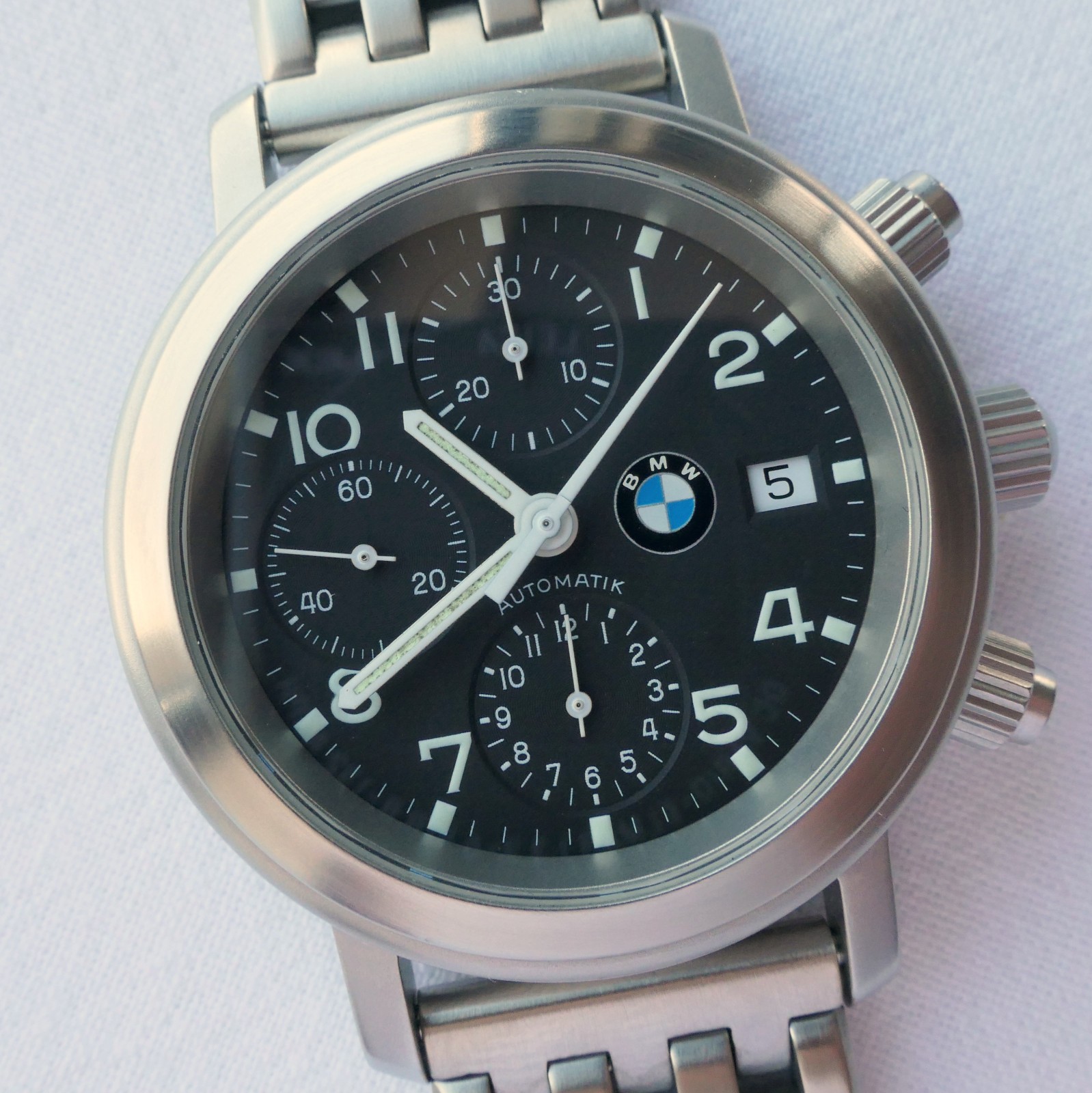 BMW Classic Driver Sport Car Accessory Automatic Valjoux 7750 Chronograph Watch