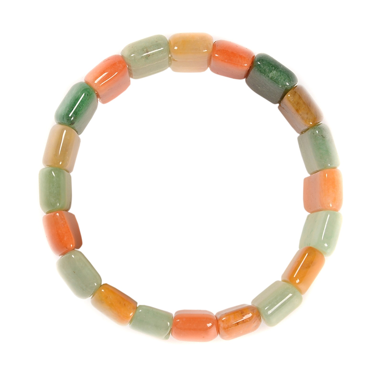Multi Jade Double Drill Bracelet Size Approx 10x25mm Length 7.5″ (10x25mm)