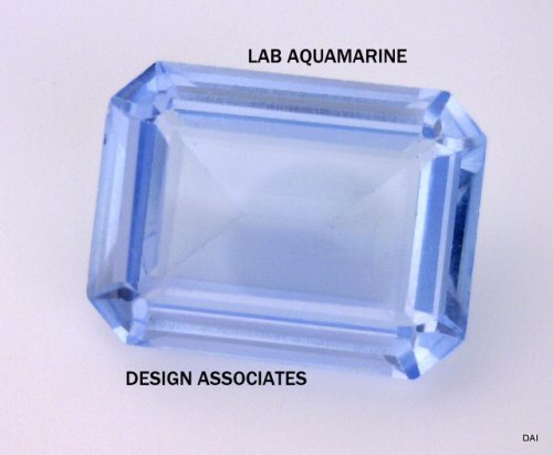 MAN MADE AQUAMARINE 25X18 MM EMERALD CUT OUTSTANDING COLOR AAA