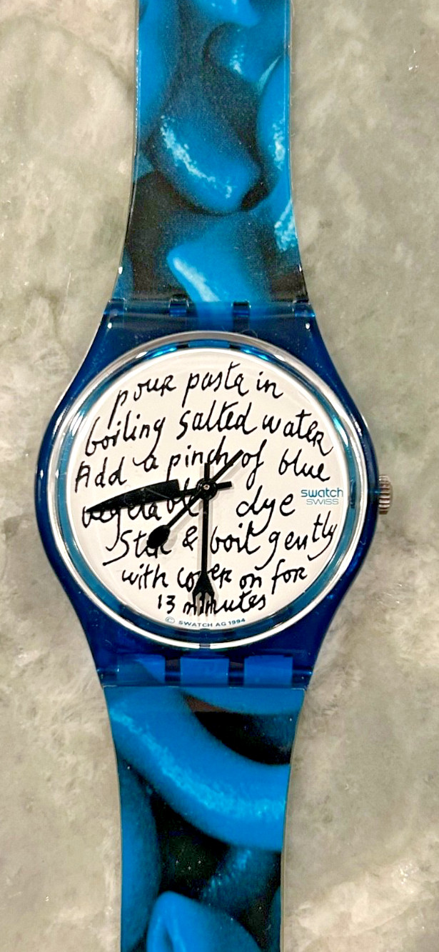 Swatch – Blue Pasta – GG138 – 1995 – Original Art Box – Art – Gent