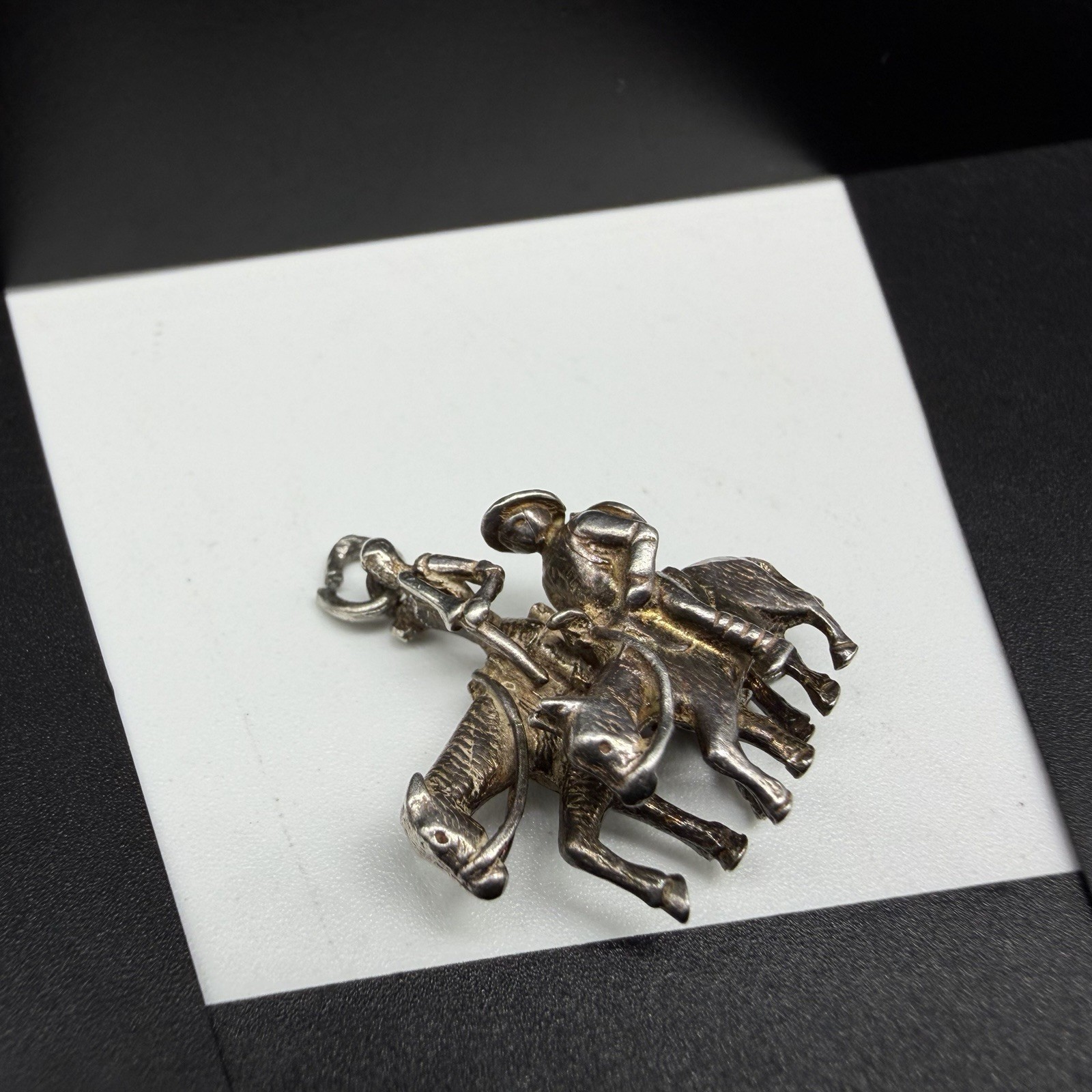 Vtg Sterling Silver Man of La Mancha Don Quixote Sancho Panza Charm See Details