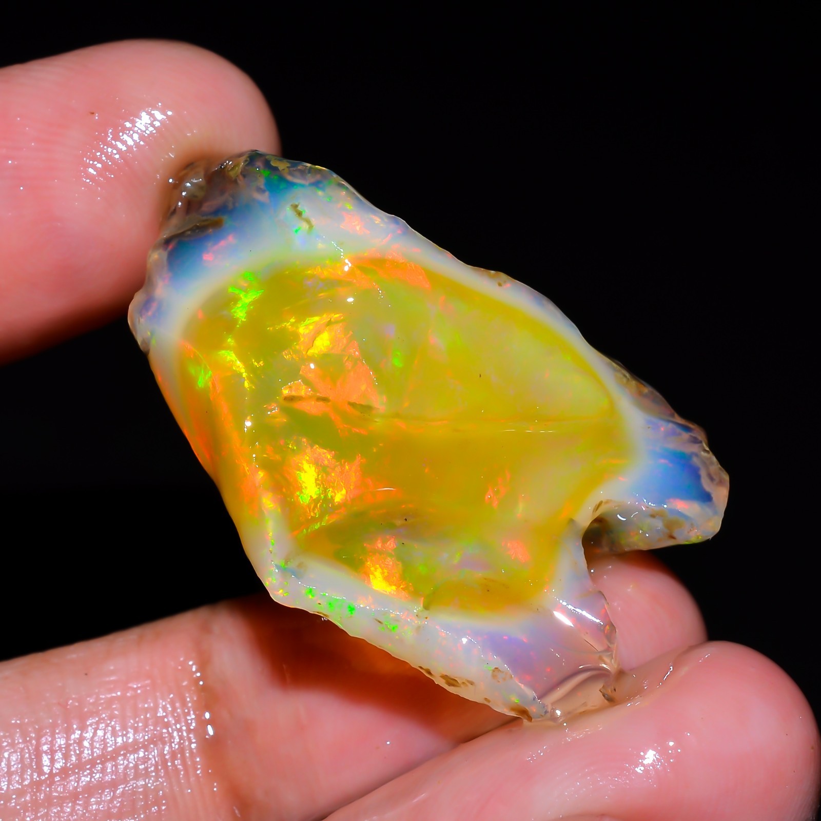 Natural Ethiopian Opal Rough Specimen Opal Welo Fire Crystal Opal Approx 30 Ct.