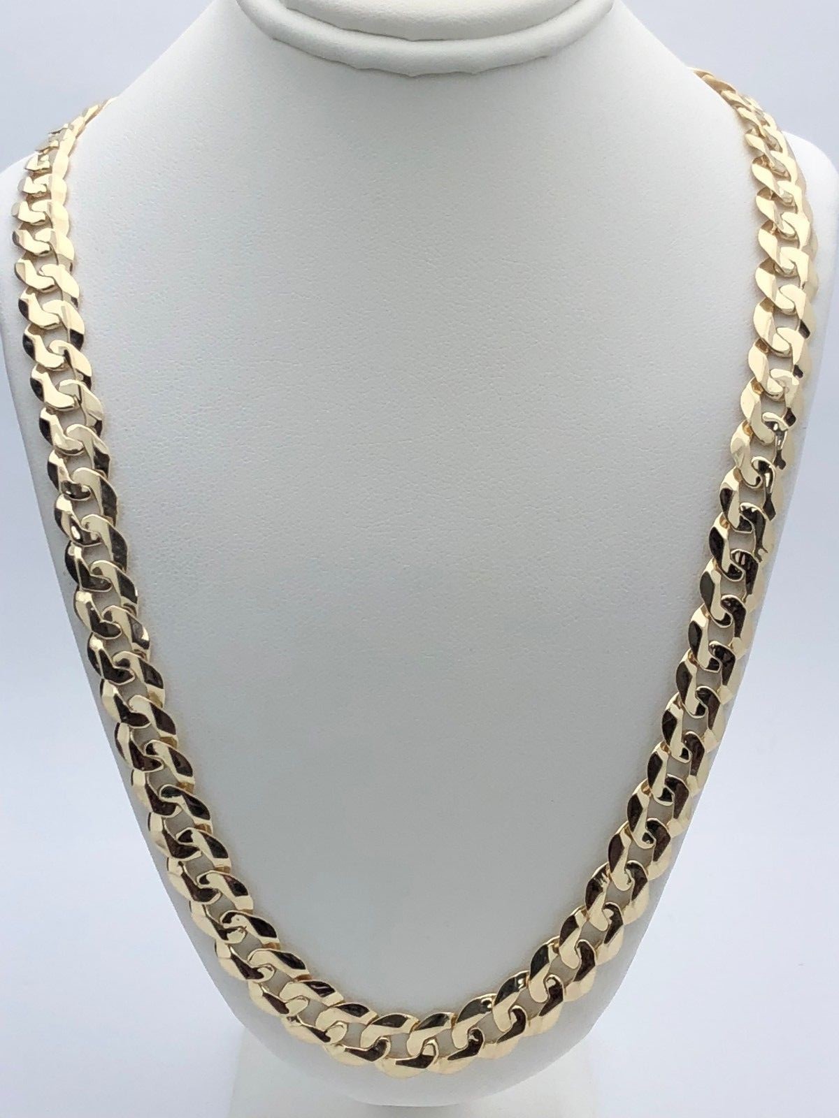 10k Yellow Gold Solid Curb Cuban Link Chain Necklace 24″ 9mm 45.4 grams