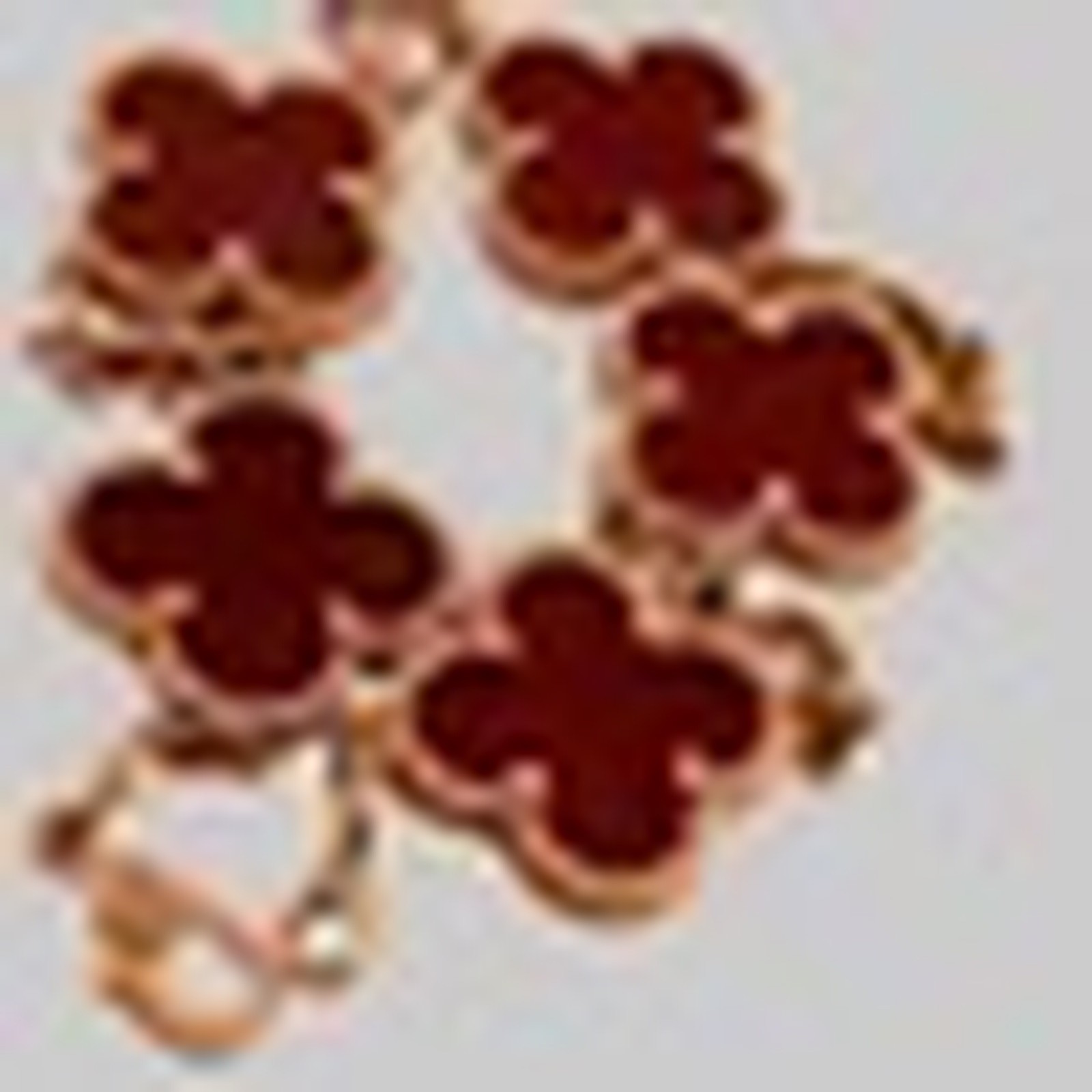 Van Cleef & Arpels Five Motif – Yellow Gold Alhambra Carnelian Bracelet