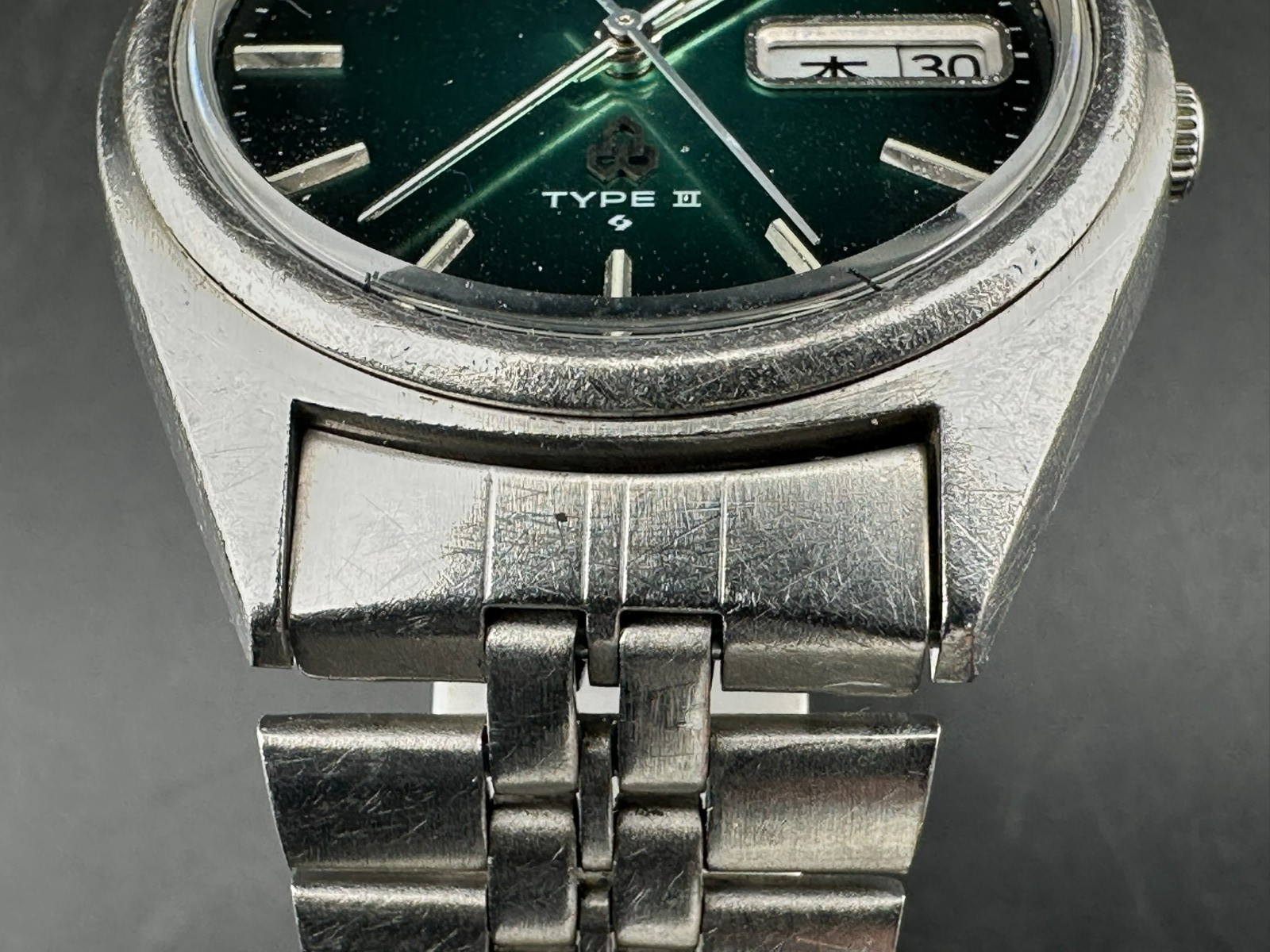 1978 Seiko Type II Men’s Green Fume Dial Day Date Eng/Kanji 35mm 7546-7100