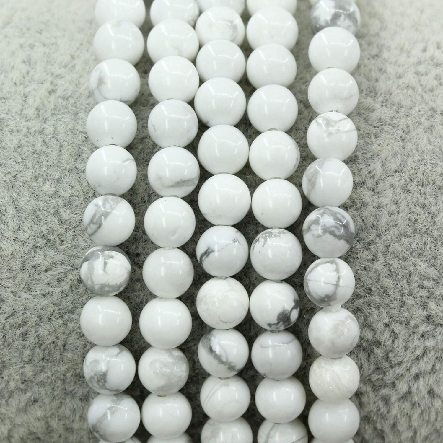 Natural Howlite Stone Bracelet 4mm White Gemstone Healing Crystal Bracelet Gift