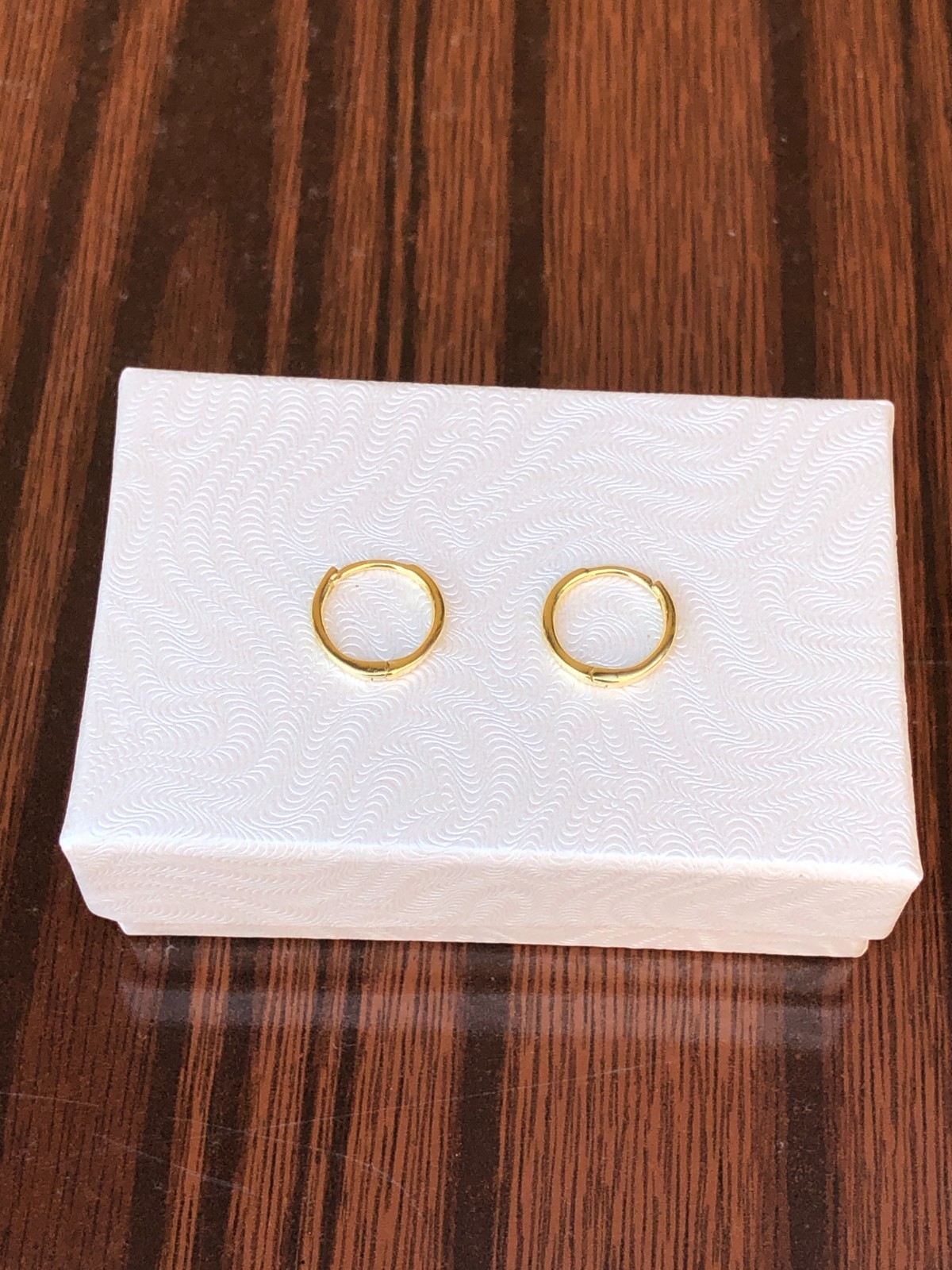 925 Sterling Silver Plain Gold Huggie Hoop Earrings Tiny 10.8mm/9mm x0.9 Unisex