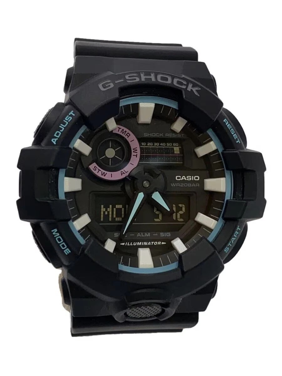 CASIO GA-700PC-1A Light Blue and Black Quartz Digital Analog Watch G-SHOCK