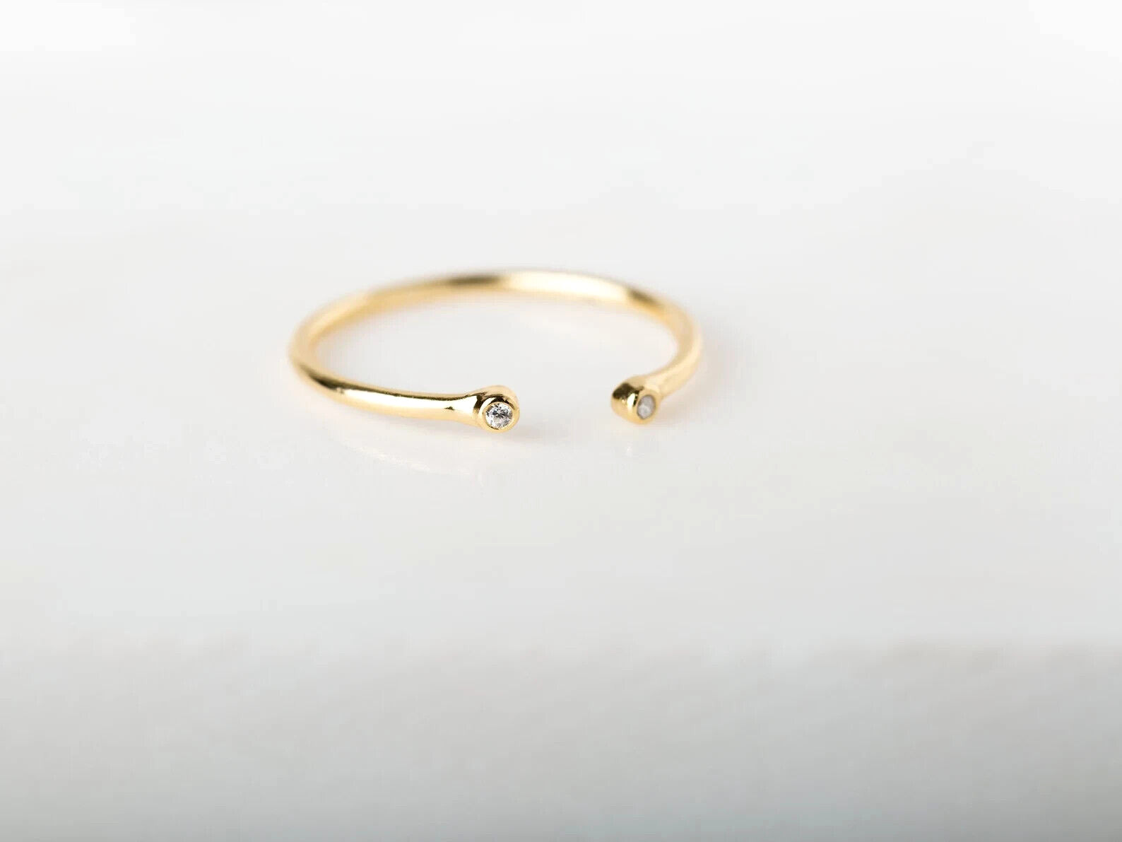moissanite band Open cuff ring Gold plated 925 Silver ring for mother’s day gift
