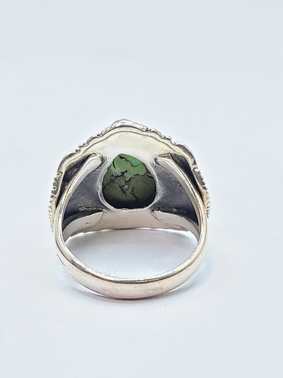Green Copper Turquoise 925 Sterling Silver Ring sz 8 – 7.89gr T.W