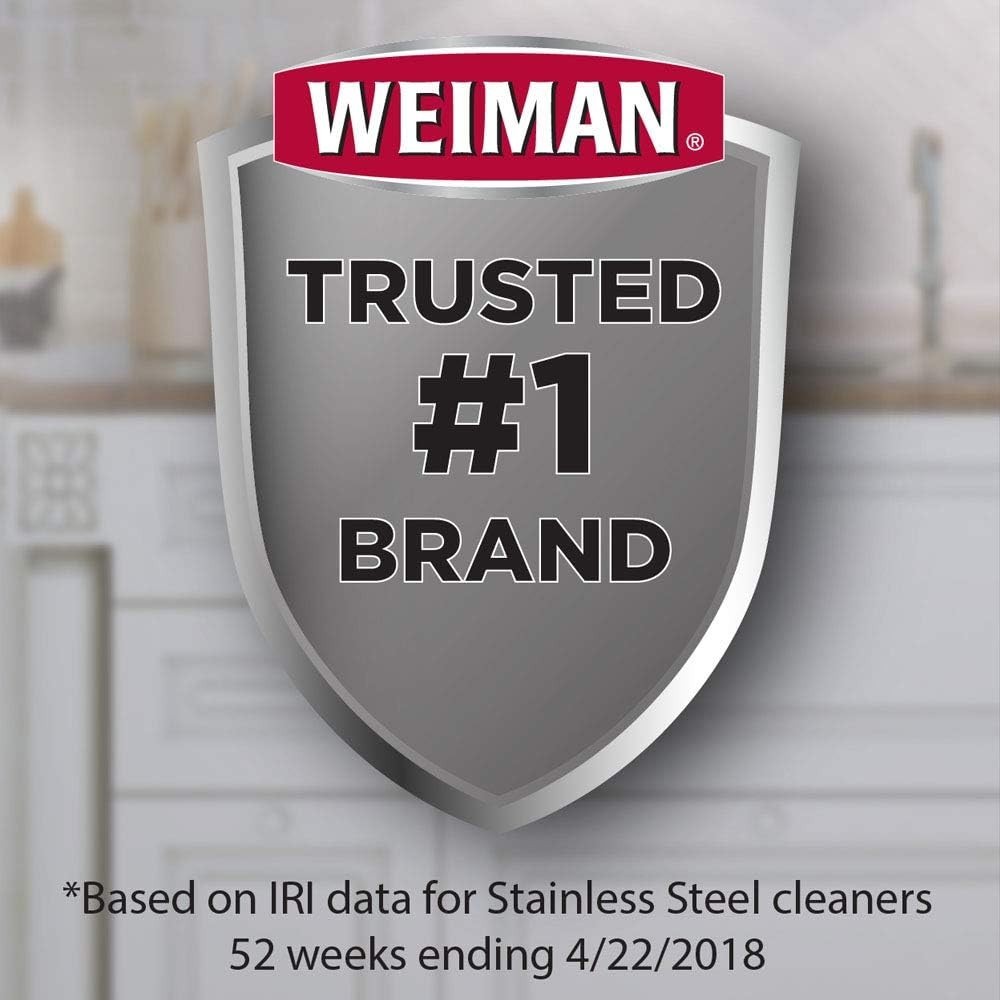 Weiman 8oz Stainless Steel Sink Cleaner & Polish – Non-Abrasive Shine Restorer