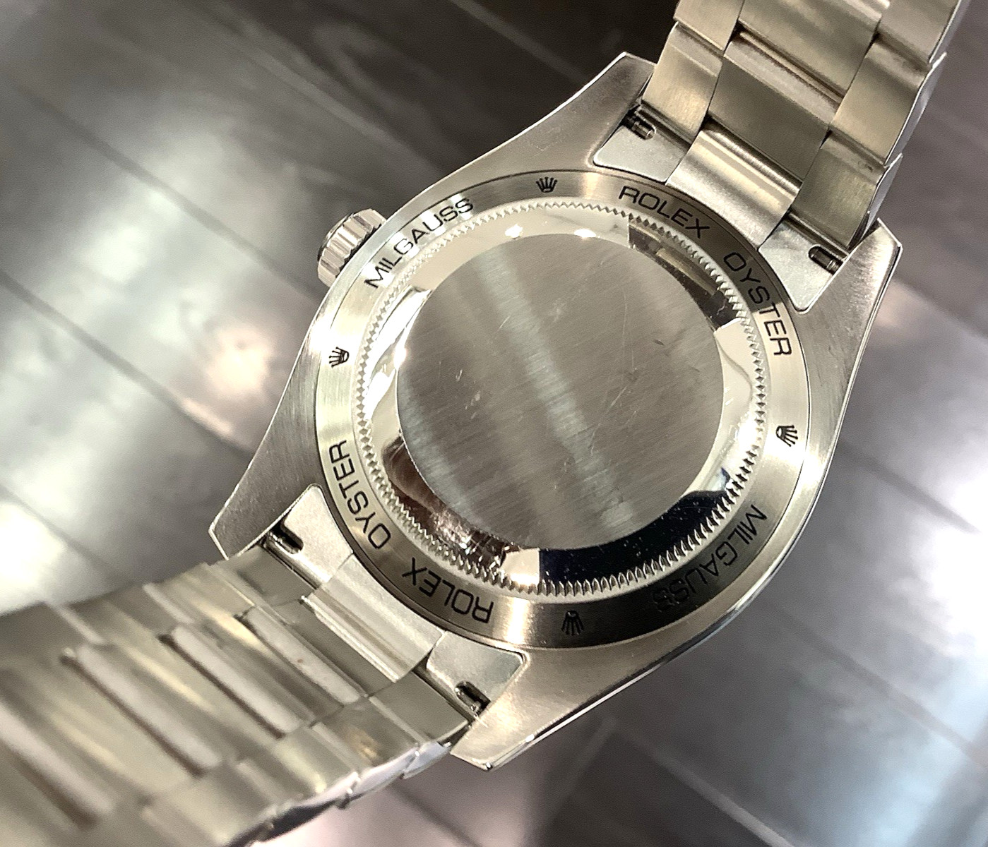 ROLEX 116400 Oyster Perpetual Milgauss 40mm S/S Black Dial Automatic Watch VGC+