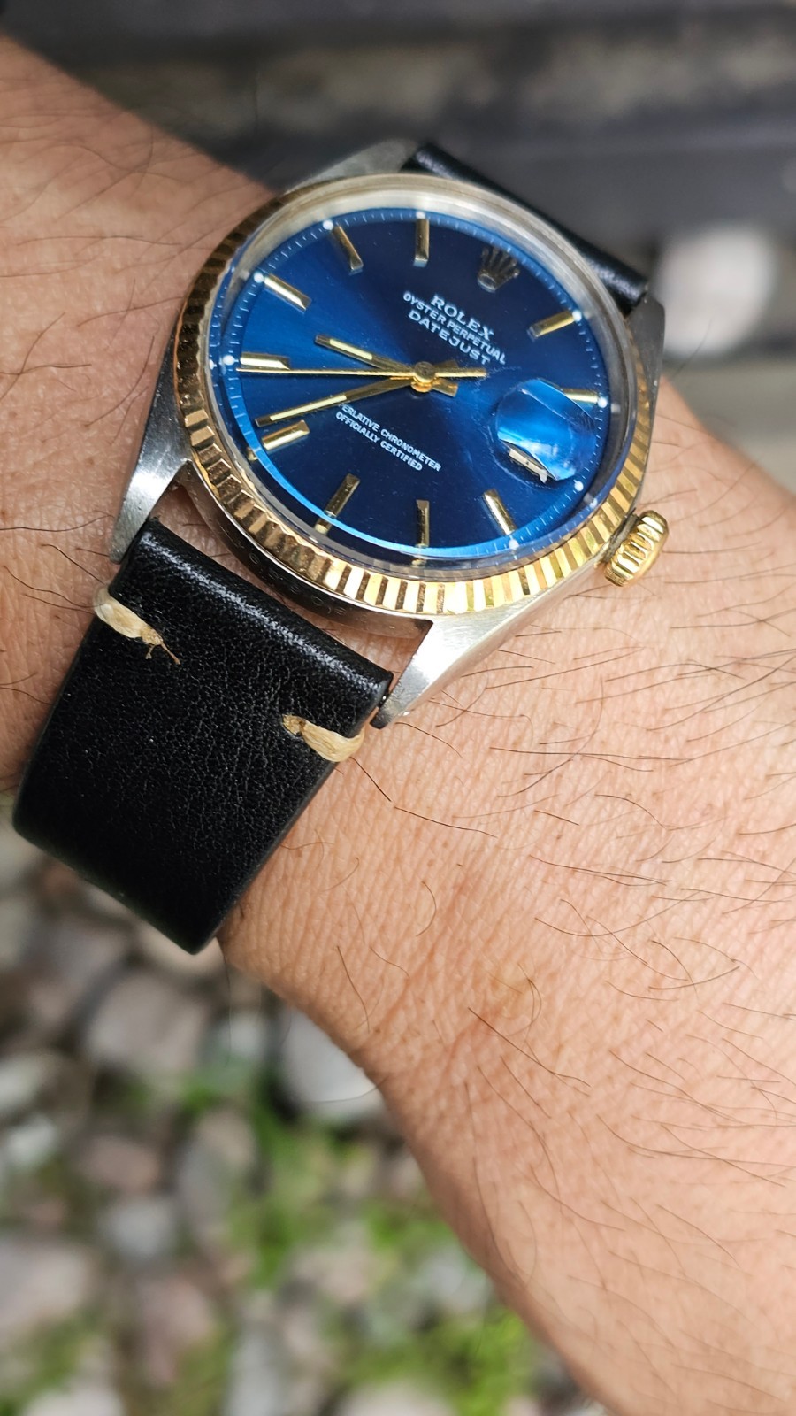 Rolex Datejust 1601 Blue Pie-Pan Dial Two-Tone Men’s Automatic Watch 1974