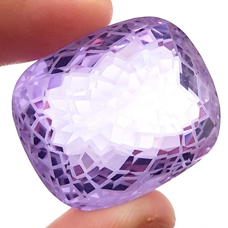 Cushion Cut Kunzite 95.56 CT Natural Purple-Pink Color Loose Gemstone Faceted