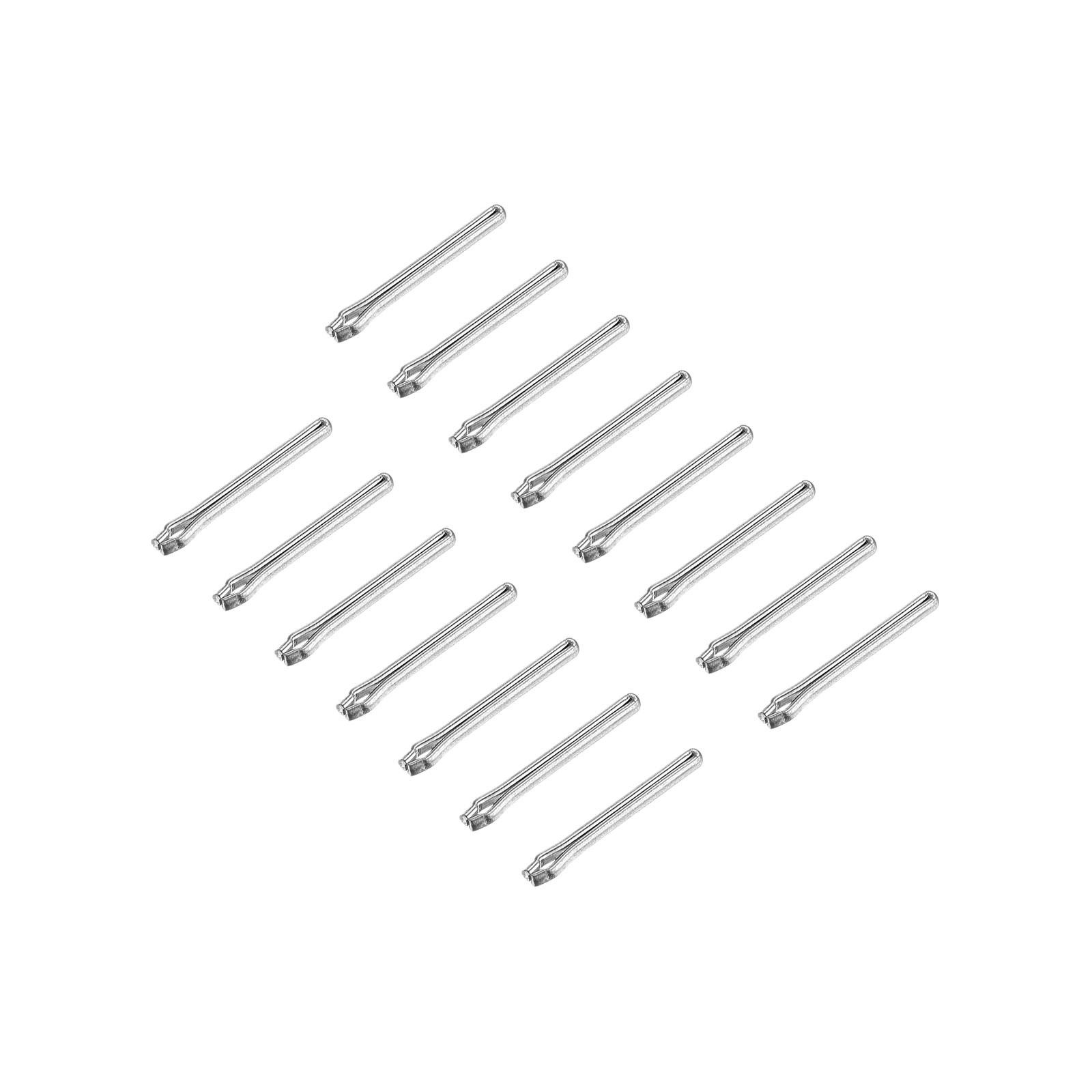15Pcs 13mm Watch Band Link Cotter Pin, Stainless Steel 1mm Dia. Silver Tone