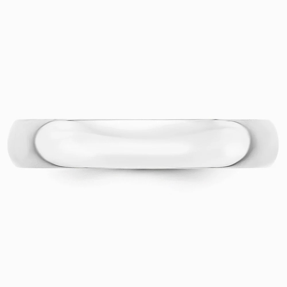 10K White Gold 10KW 4mm LTW Half Round Band Size 10