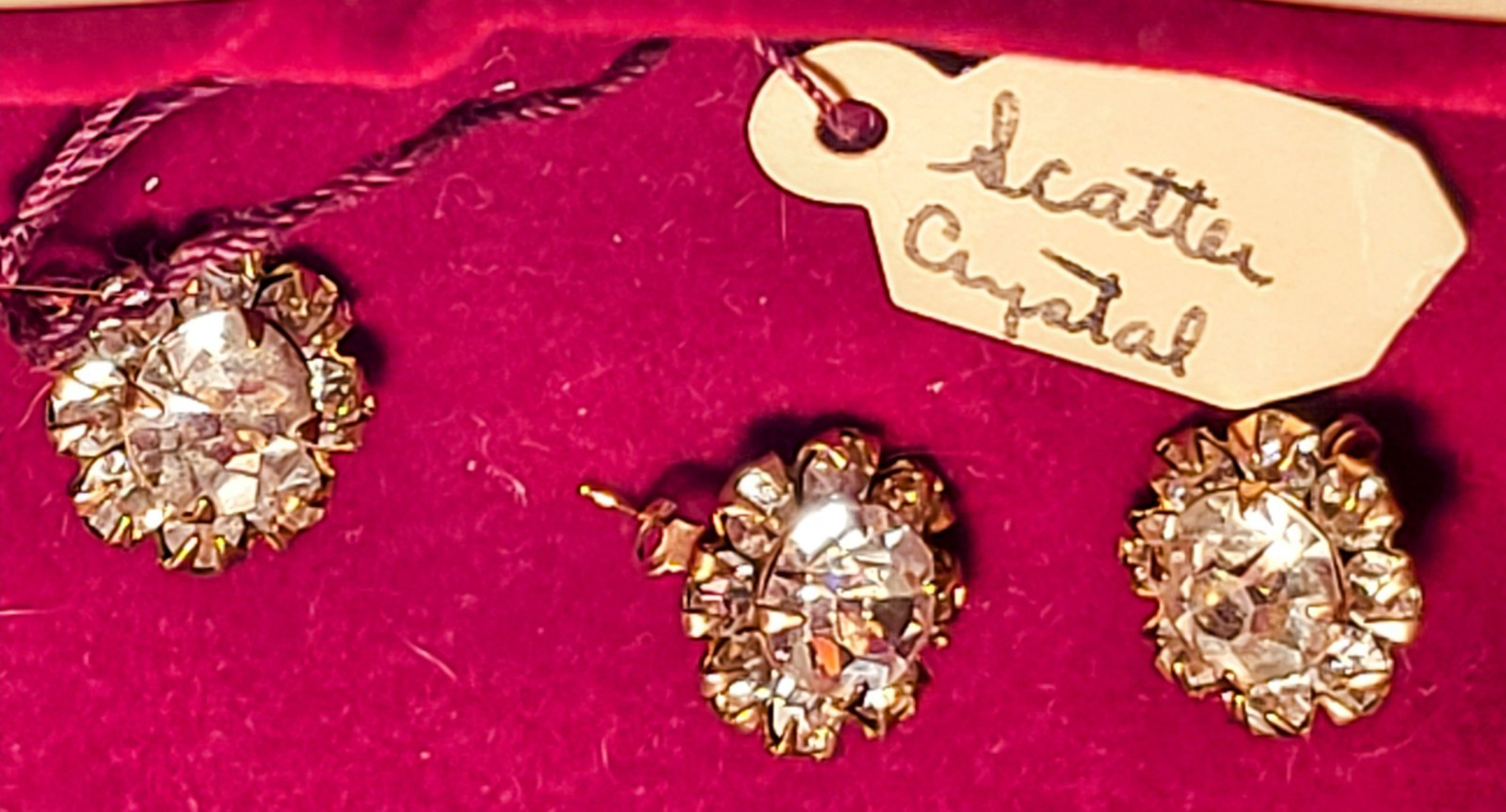 HILLCRAFT 1950’s * CRYSTAL SCATTER PINS/JEWELRY 14 K.R.G.F. U.S.A. Handmade