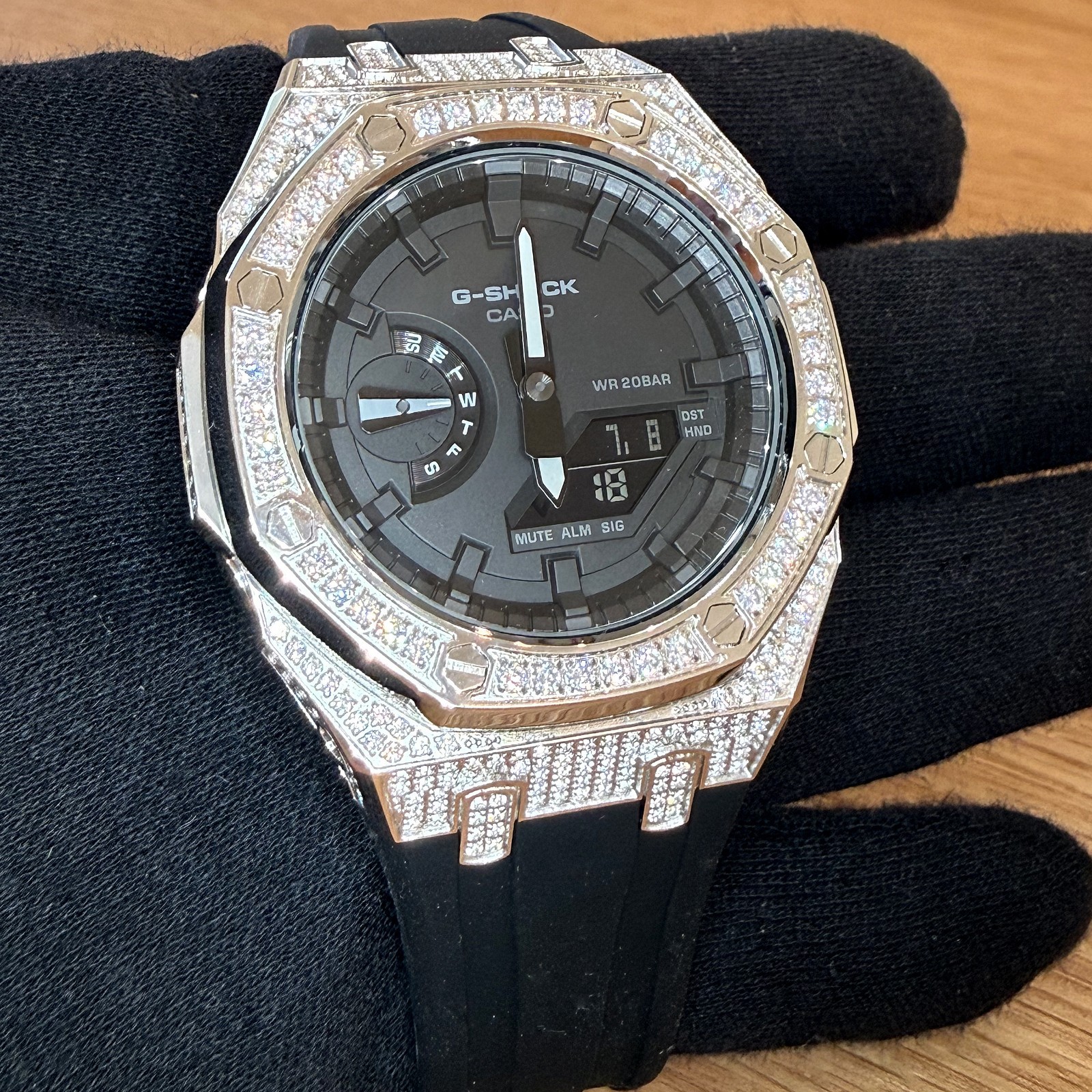 Customized Authentic Casio G Shock GA2100 Bust Down Watch Rubber Strap