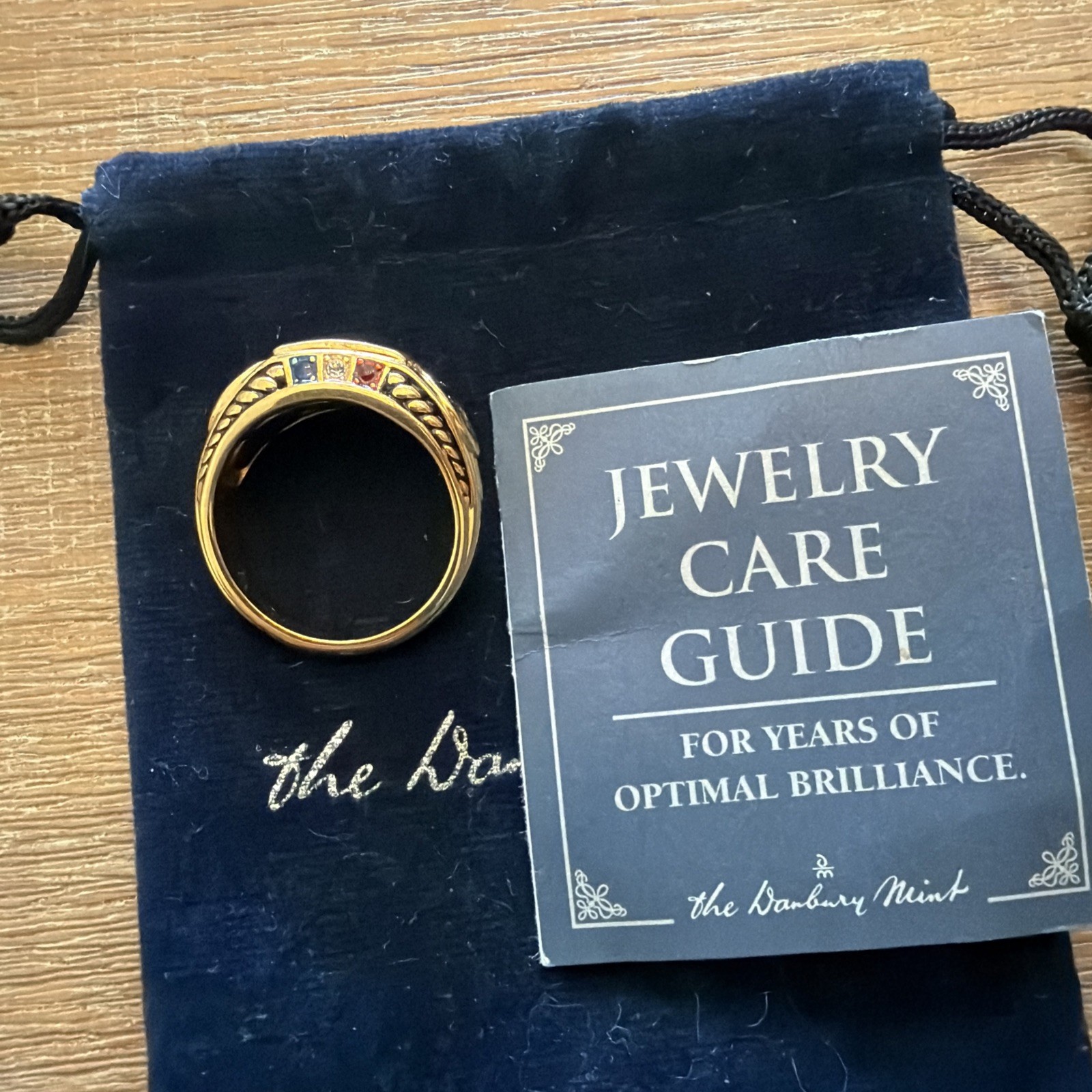Danbury Mint Navy Diamond Ring “FREEDOM ISN’T FREE” Engraved Inside Size 10