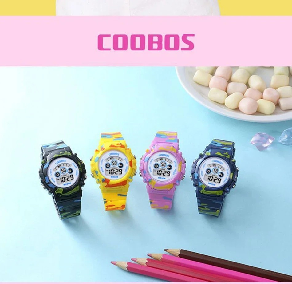 Kids Children Boys Girls Colour Digital Sports LED Wrist Watch Watches UK