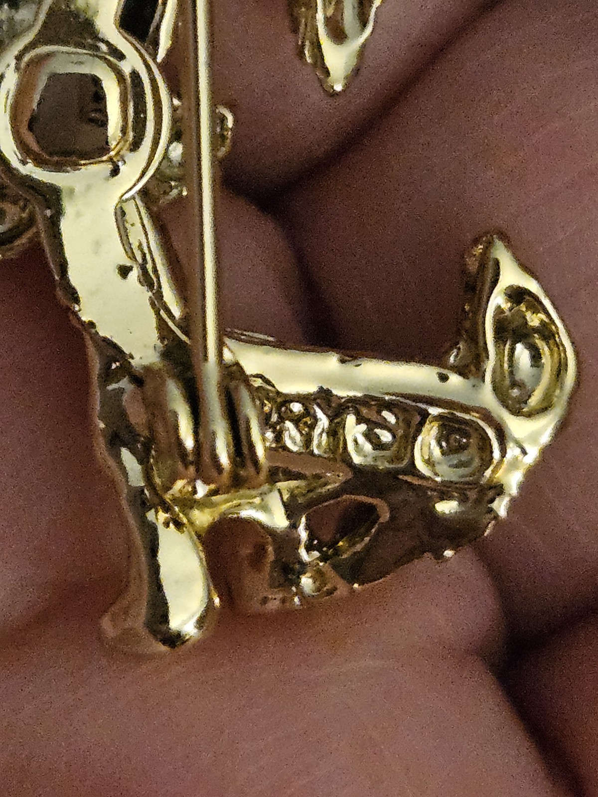 3 Vintage Gerry’s Dog Pins Gold Tone Red Rhinestone Eyes