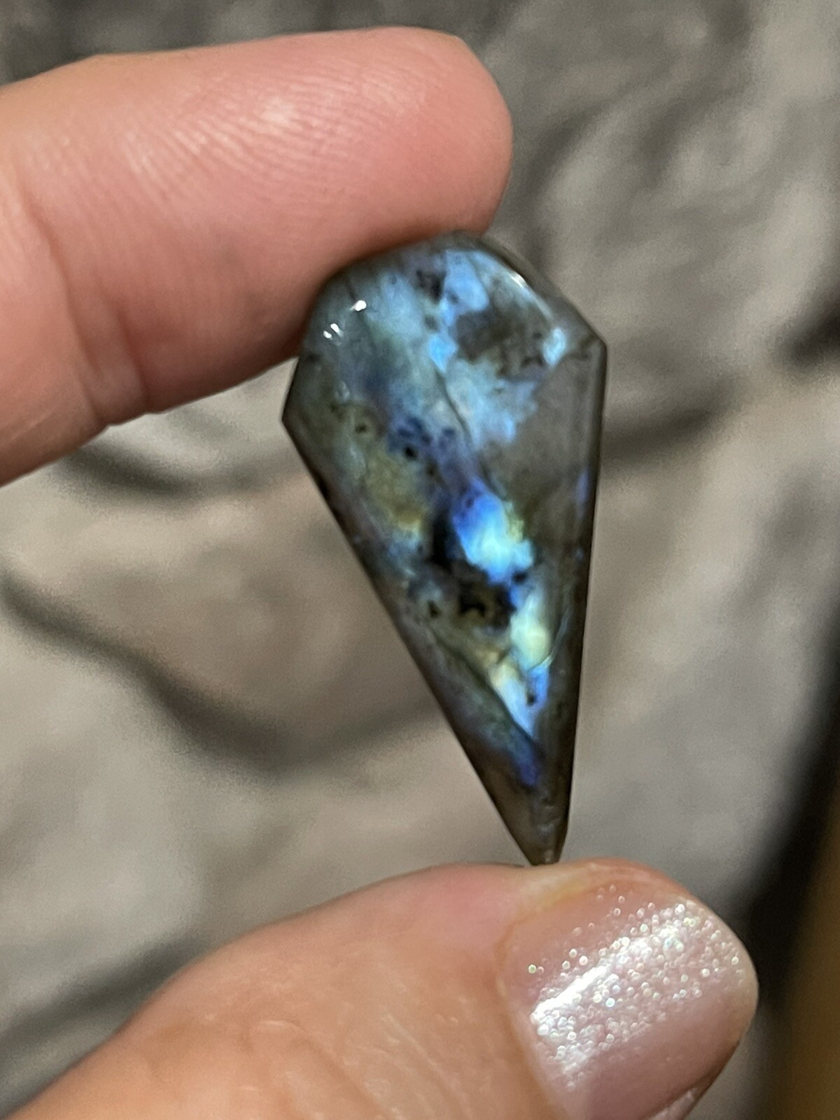 31.7×15.6×5.9mm Kite Shaped Labradorite Cabochon Wire Wrapping Stone