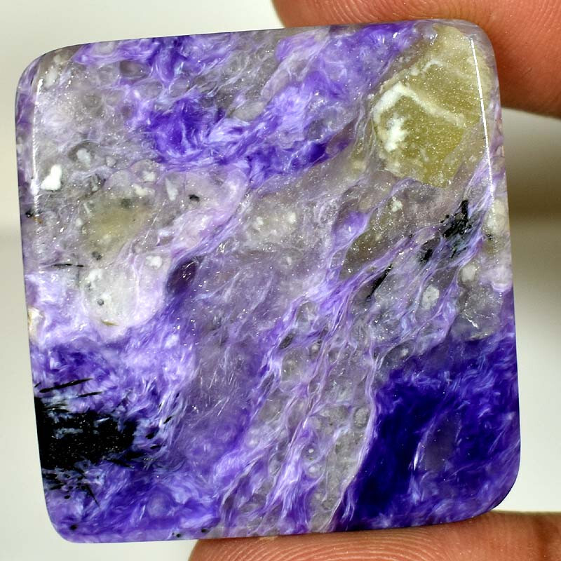 99.20Cts. Blue Charoite Cushion Cabochon 100% Natural Loose Gemstones