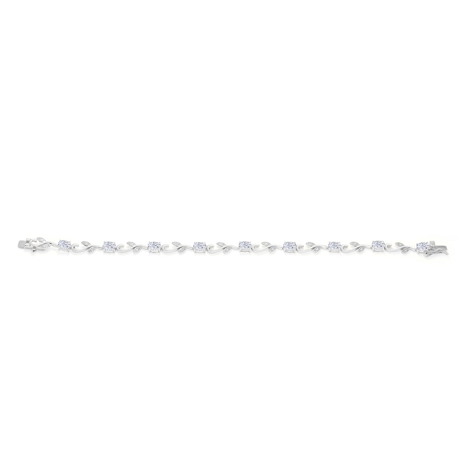Greek Vine Leaf Gemstone Birthstone Tennis Bracelet For Women | 925 Sterling