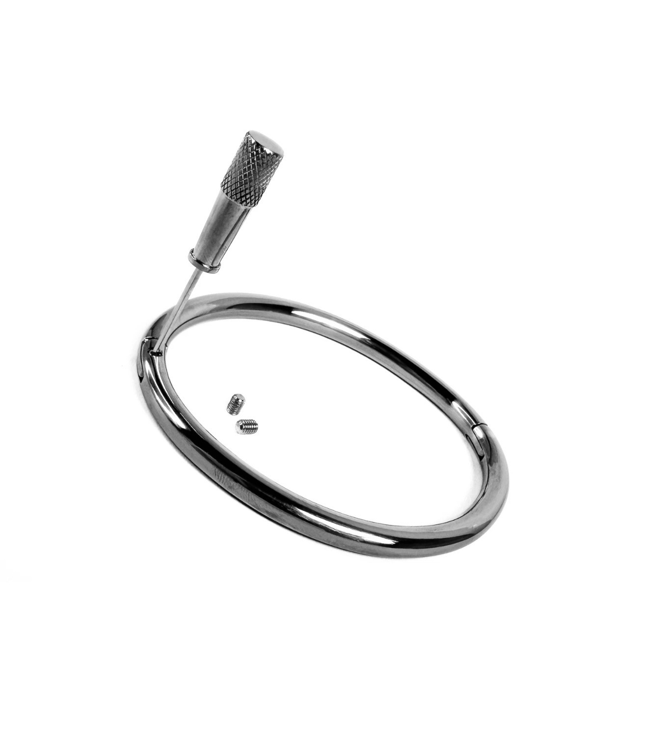 16 Inch 6mm Petite Polished Locking Eternity Collar Titanium With Key