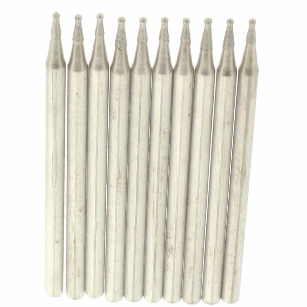20Pcs Diamond Coated Grinding Bits 0.8mm Carving Round Burr for Dremel Tools