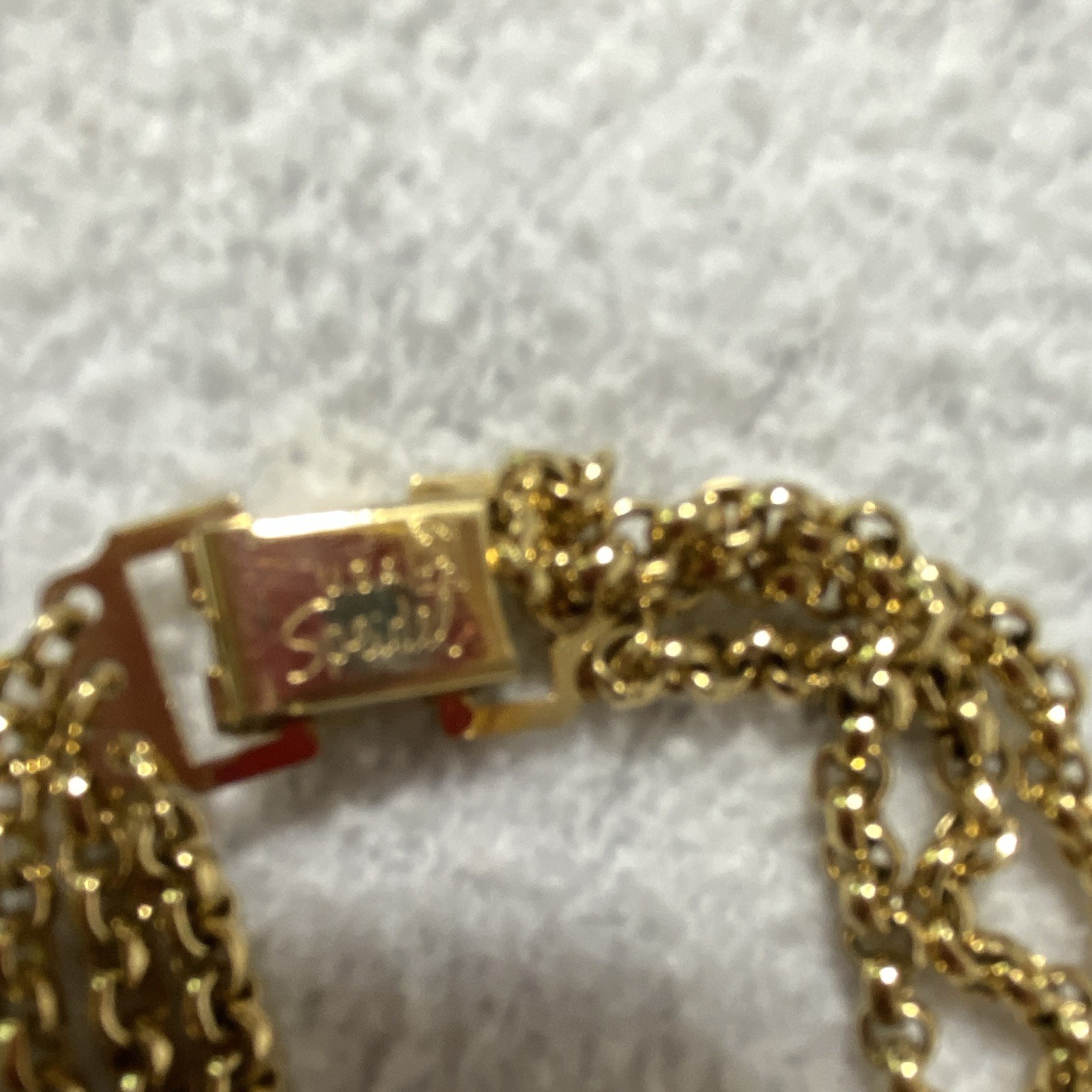 Speidel Gold Tone Rope Chain Oval ID Bracelet Engraved Signed Box Clasp