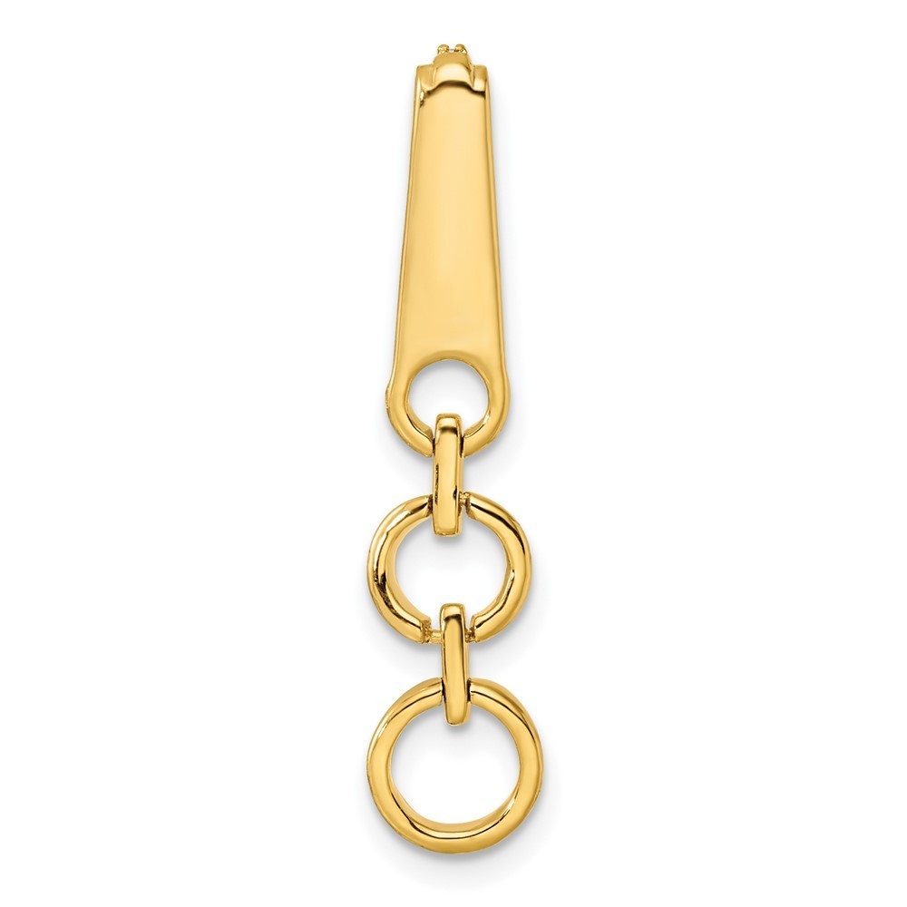 14k Yellow Gold 1/8 carat Lab Grown Diamond Dangle Circle Chain Slide VS/SI, G